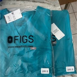Figs XS Teal Catarina One Pocket Top